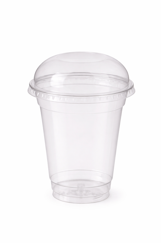 Smoothie Cup rPET 500ml 150x95mm mit Deckel Domdeckel ohne Loch - 800 Stück
