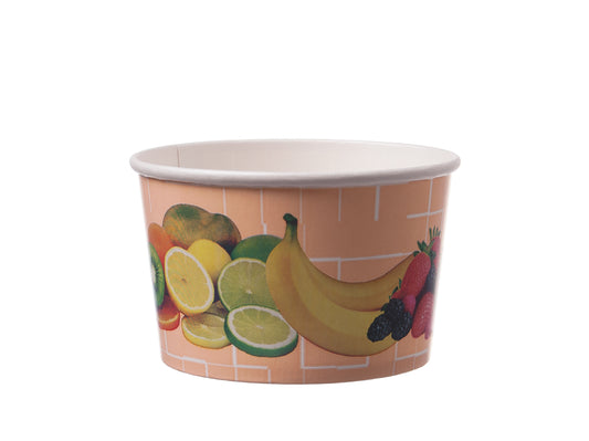 Eisbecher Pappe Motiv Früchte 340ml - 1000 Stück