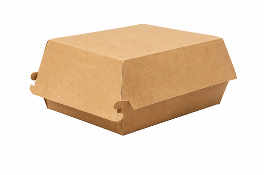 Hamburger Burger Box Pappe NATURE 145x145x80mm - 400 Stück