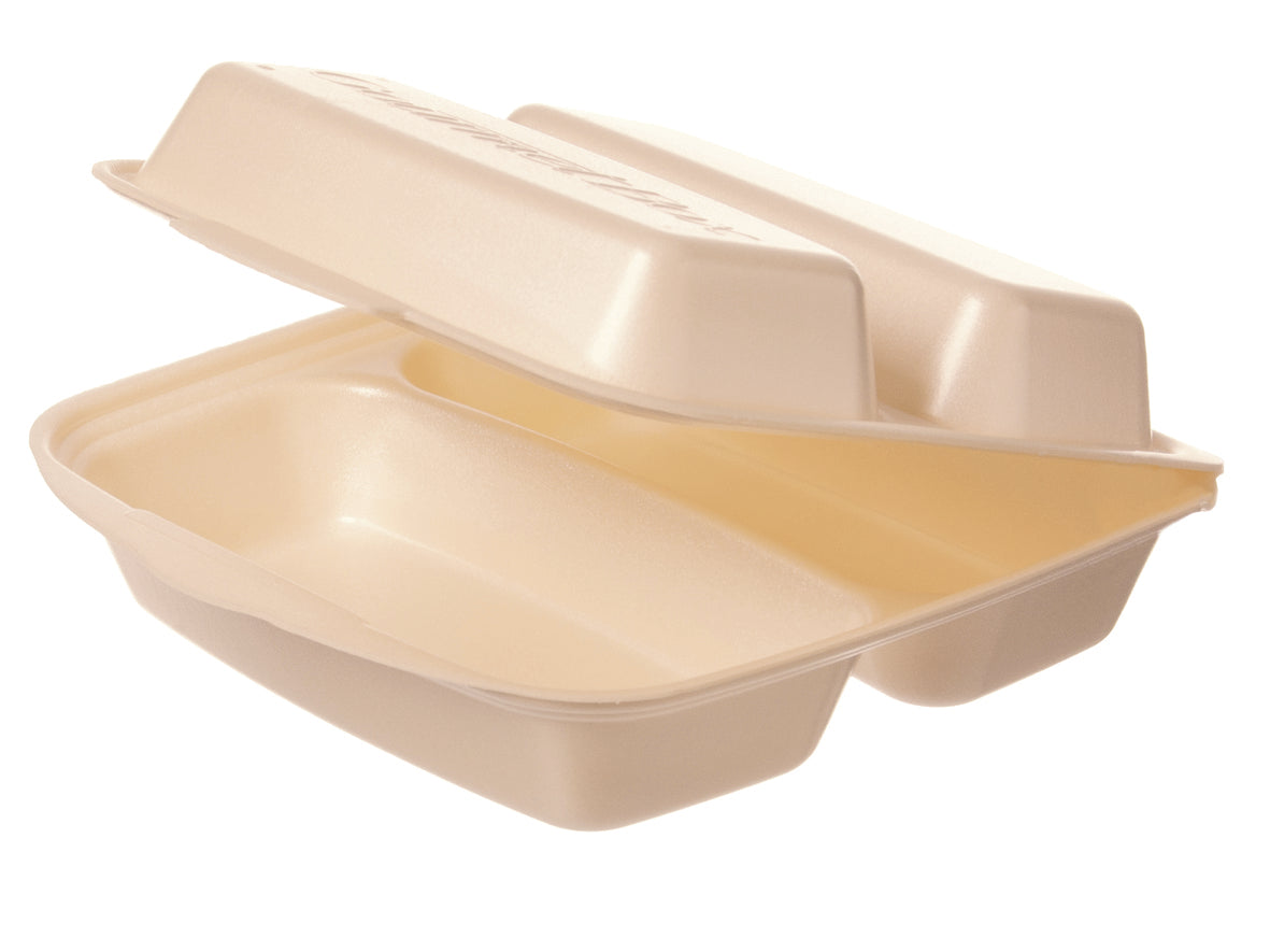 Gourmetbox XPS 1852 2-geteilt beige 230x225x75mm - 200 Stück