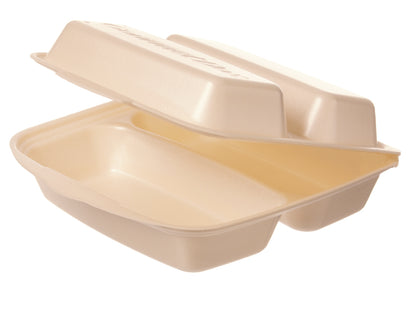 Gourmetbox XPS 1852 2-geteilt beige 230x225x75mm - 200 Stück