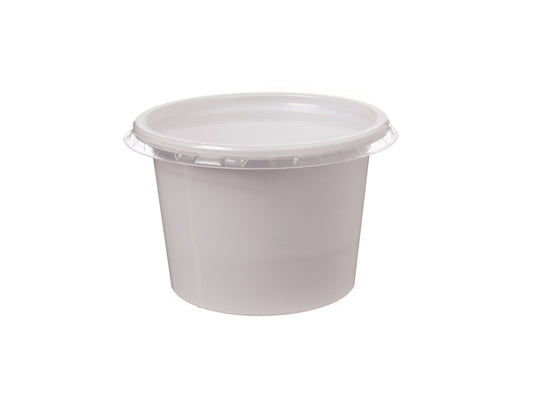 Dressingbecher weiß PS 80ml mit Deckel 70,3x40mm - 500 Stück