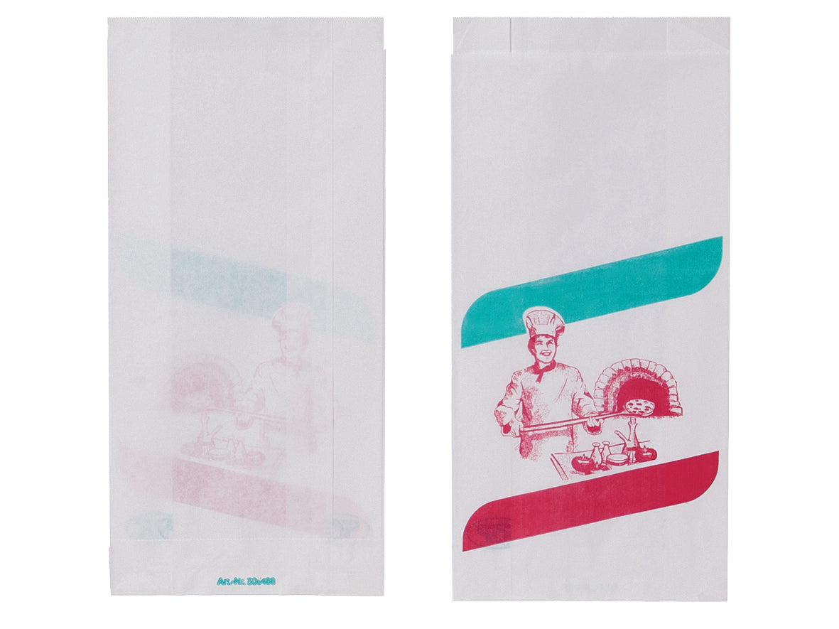 Pizzabrötchen Faltenbeutel Italien 20+7x32cm - 1000 Stück