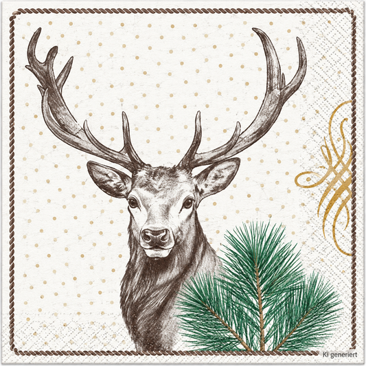 Servietten Weihnachten 40x40cm 3-lagig 1/4 Falz Gustav - 100 Stück
