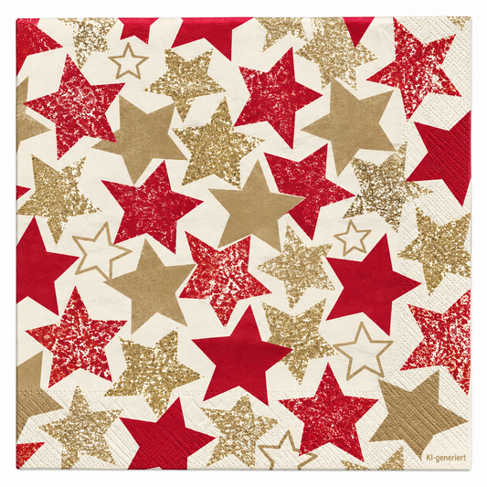 Servietten Weihnachten 40x40cm 3-lagig 1/4 Falz Levi - 100 Stück