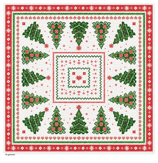 Tischdecke Weihnachten 80x80cm 1/8 Falz Gina - 20 Stück