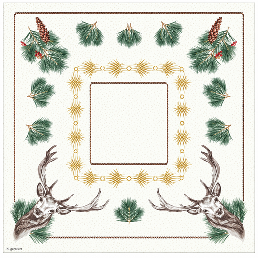 Tischdecke Weihnachten 80x80cm 1/8 Falz Gustav - 20 Stück