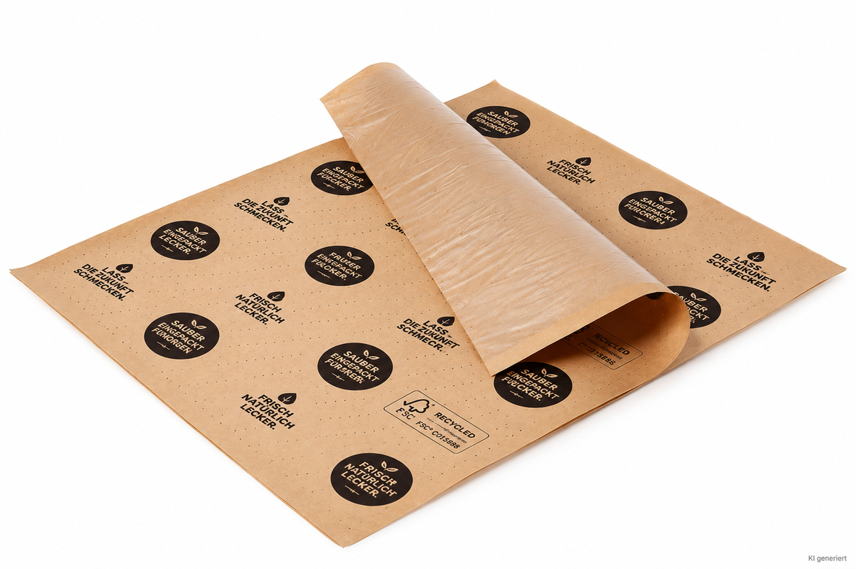 Einschlagpapier Frischpack Papier braun 1/8 Bogen 12,5kg - Guten Appetit - 12,5 kg