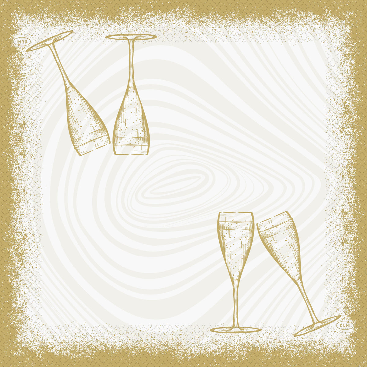 Servietten 24x24cm 3-lagig 1/4 Falz Sparkly Cheers White - 250 Stück