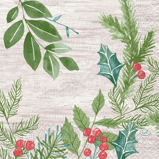 Servietten 33x33cm 3-lagig 1/4 Falz Winter Greenery