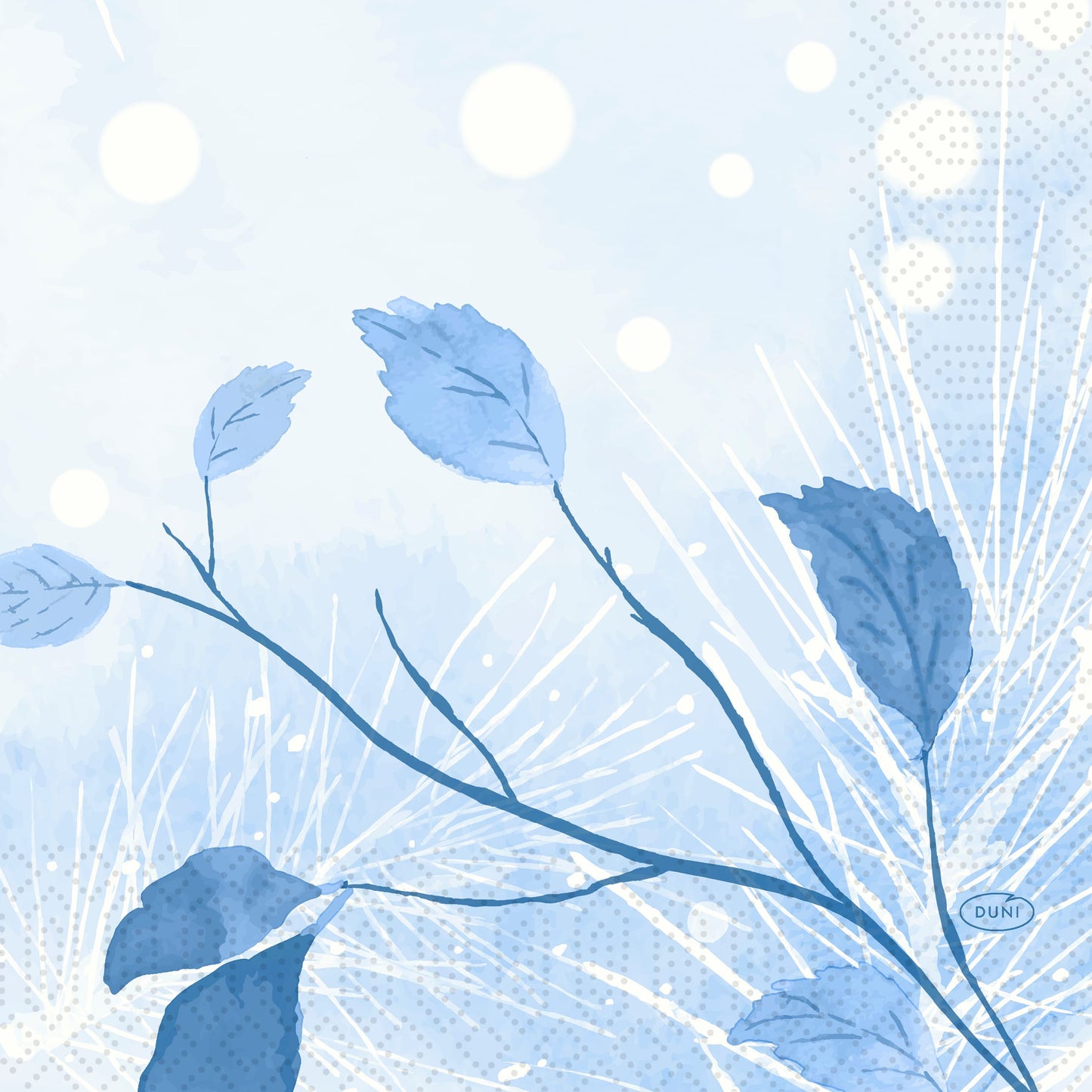 Servietten 33x33cm 3-lagig 1/4 Falz Frosted Winter - 1000 Stück