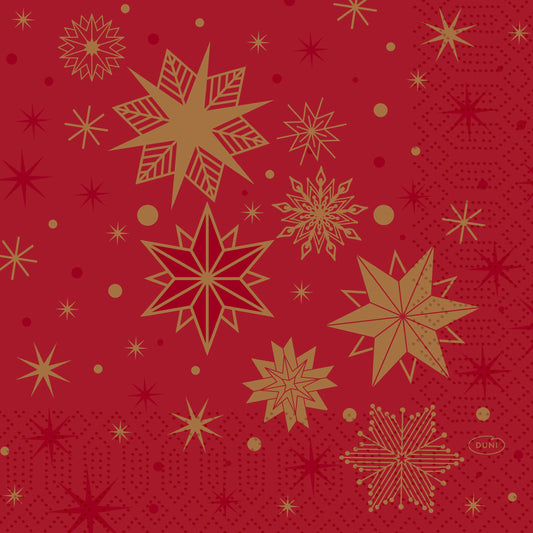 Servietten 33x33cm 3-lagig 1/4 Falz Stargazing Red - 500 Stück