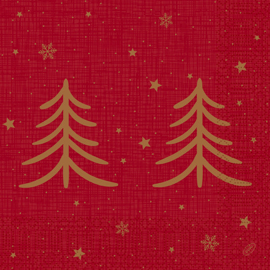 Servietten 40x40cm 3-lagig 1/4 Falz Shimmer Trees - 1000 Stück