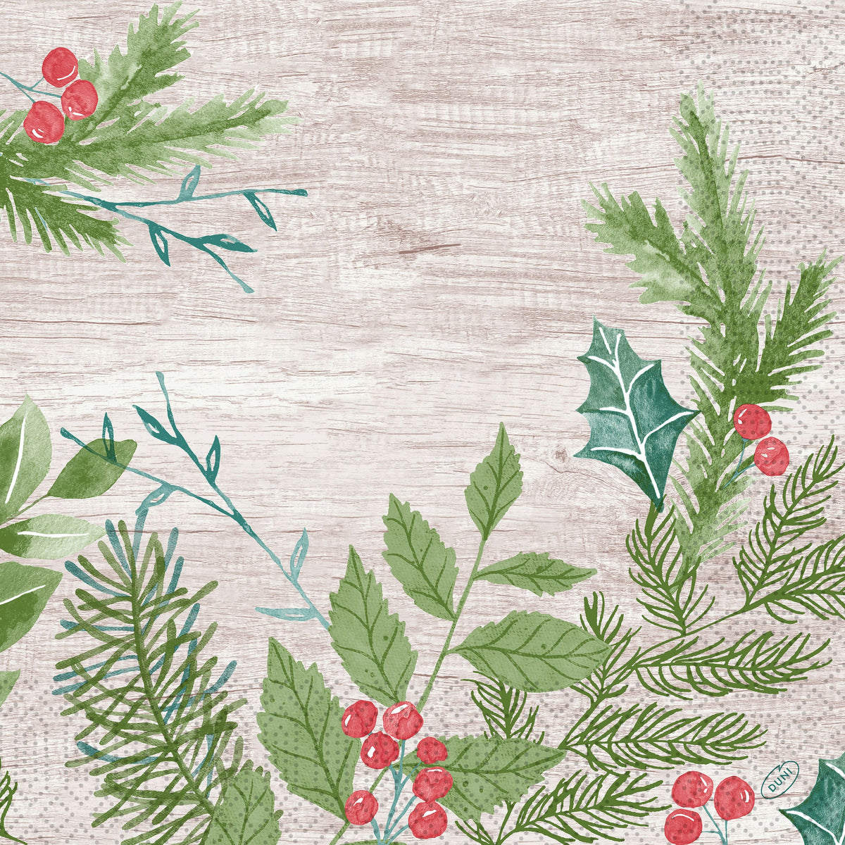 Servietten 40x40cm 3-lagig 1/4 Falz Winter Greenery