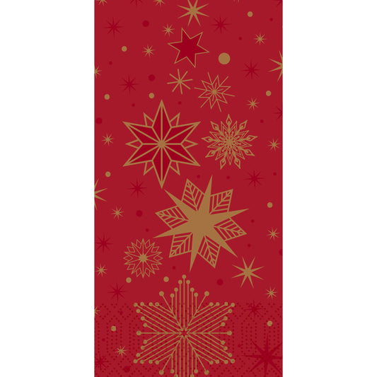 Servietten 40x40cm 3-lagig 1/8 Falz Stargazing Red