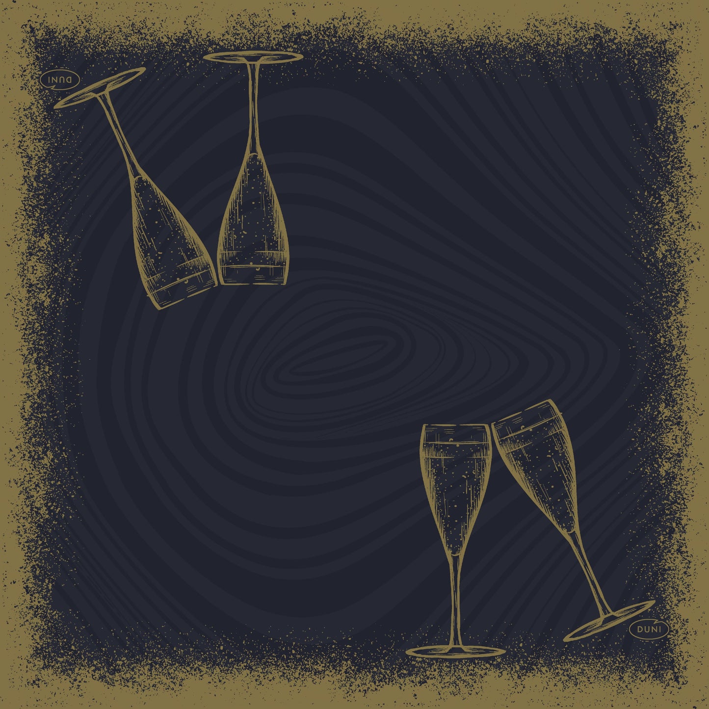 Bio Soft Servietten 20x20cm 1/4 Falz Sparkly Cheers Black - 2880 Stück