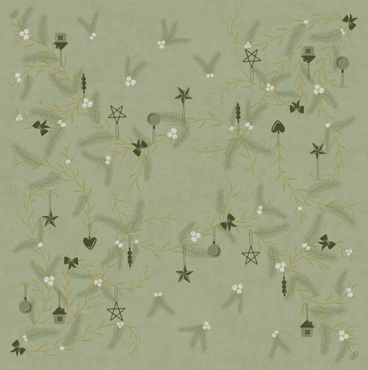 Bio Soft Servietten 40x40cm 1/4 Falz Noel Pistachio - 360 Stück