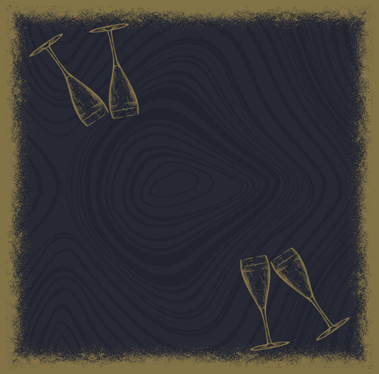 Bio Soft Servietten 40x40cm 1/4 Falz Sparkly Cheers Black - 360 Stück