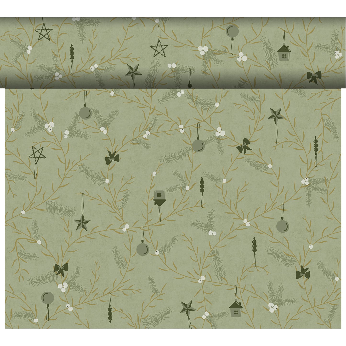 Dunicel Bio Tischläufer 24mx40cm Noel Pistachio - 80 Abschnitte