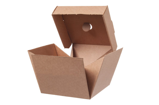 Faltbare Hamburger Burger Box Pappe 140x140x120mm - 100 Stück