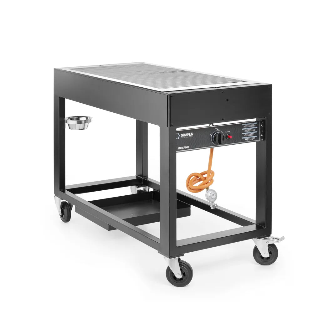 Gasgrill Tampa, HENDI, Schwarz, 10kW, 1260x580x(H)900mm