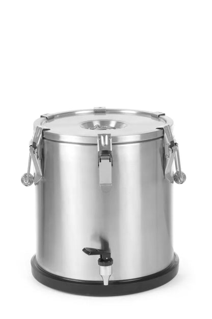 Isolierter tragbarer Behälter - mit Ablasshahn, HENDI, Profi Line, 35L, Silber, ⌀330x(H)570mm