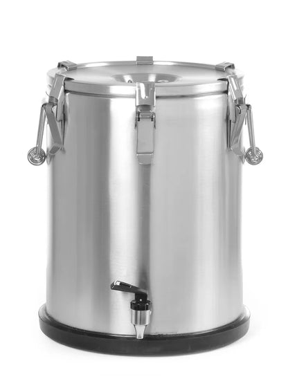 Isolierter tragbarer Behälter - mit Ablasshahn, HENDI, Profi Line, 50L, Silber, ⌀480x(H)380mm