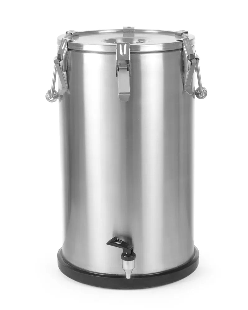 Isolierter tragbarer Behälter - mit Ablasshahn, HENDI, Profi Line, 25L, Silber, ⌀330x(H)430mm