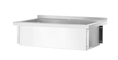 Tisch mit Einzelwaschwanne, ohne Spritzschutz – verschraubt, Tiefe 600 mm, HENDI, Budget Line, 1000x600x(H)850mm