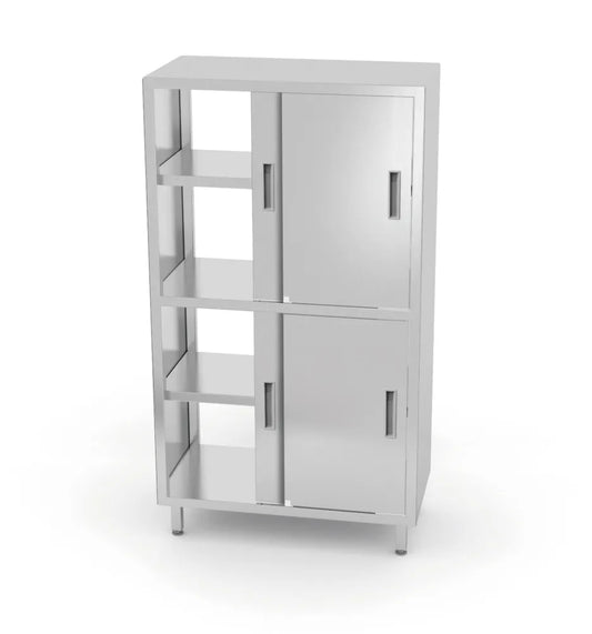 Durchreicheschrank mit Trennwand und Schiebetüren – verschraubt, HENDI, Kitchen Line, 800x500x(H)1800mm