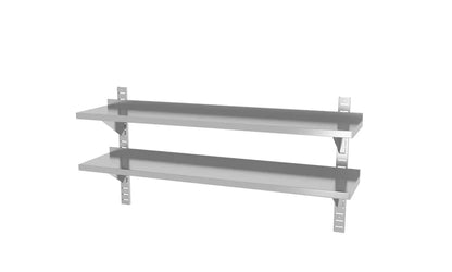 Doppelwandregal, einstellbar, mit 2 Halterungen, HENDI, 1000x300x(H)600mm