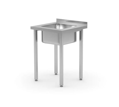 Spültisch, verschraubt, HENDI, Kitchen Line, Waschbecken in der Mitte, 600x600x(H)850mm