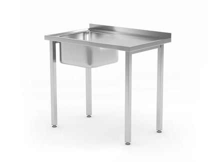 Spültisch, verschraubt, HENDI, Kitchen Line, Waschbecken in der Mitte, 600x600x(H)850mm