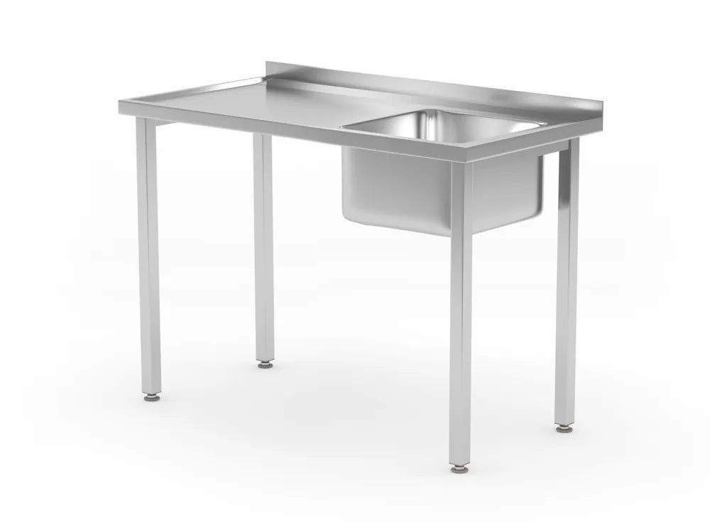 Spültisch, verschraubt, HENDI, Kitchen Line, Spülbecken auf der rechten Seite, 800x600x(H)850mm