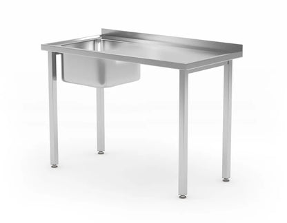 Spültisch, verschraubt, HENDI, Kitchen Line, Spülbecken auf der rechten Seite, 800x600x(H)850mm
