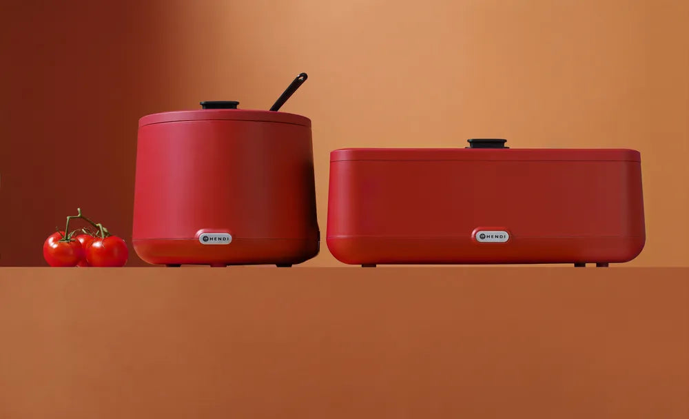 Suppenkessel UNIQ, HENDI, designed by Robert Bronwasser, 8L, Rot, 220-240V/500W, ⌀365x(H)325mm