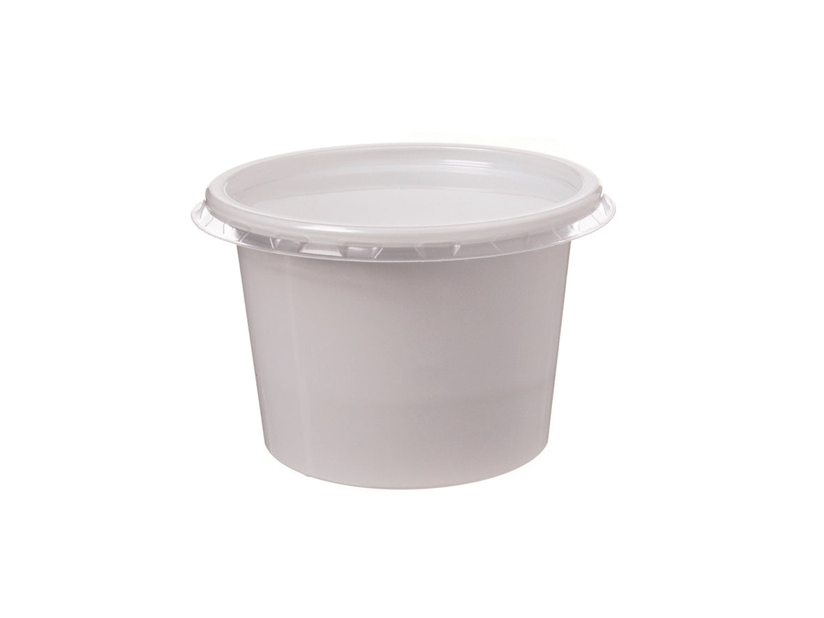 Dressingbecher weiß 100ml mit Deckel 72x44mm - 1000 Stück