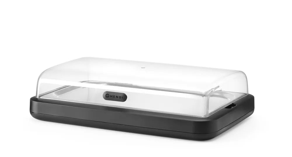 Kühldisplay UNIQ, HENDI, designed by Robert Bronwasser, GN 1/1, Schwarz, 593x389x(H)147mm, Rechteckig