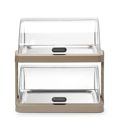 Rolltop Kühldisplay Duo UNIQ, HENDI, designed by Robert Bronwasser, Doppelt, Grün, 480x355x(H)480mm, Rechteckig