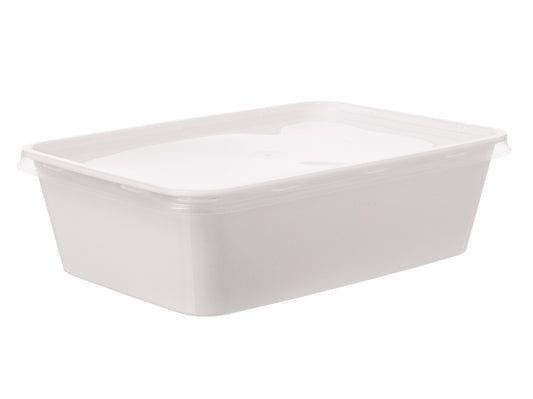Menüschalen PP ungeteilt 650ml mit Deckel 175x119x52mm - 500 Stück