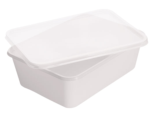 Menüschalen PP ungeteilt 1000ml mit Deckel 182x135x63mm - 500 Stück