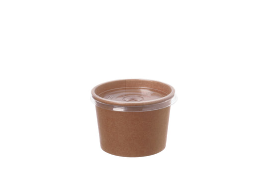 Suppenbecher Pappe PE 230ml mit Dampfloch-Deckel - 500 Stück