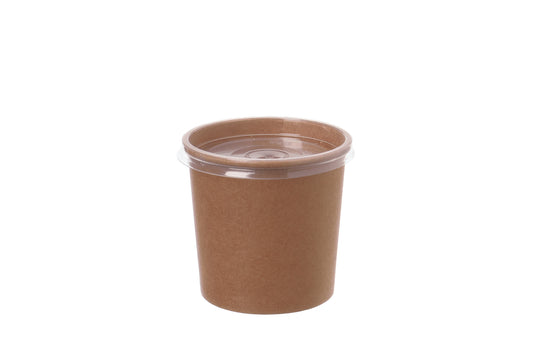 Suppenbecher Pappe 360ml mit Dampfloch-Deckel - 500 Stück