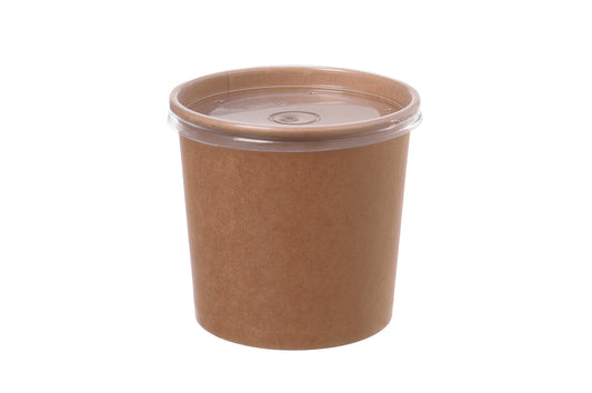 Suppenbecher Pappe 750ml mit Dampfloch-Deckel - 500 Stück