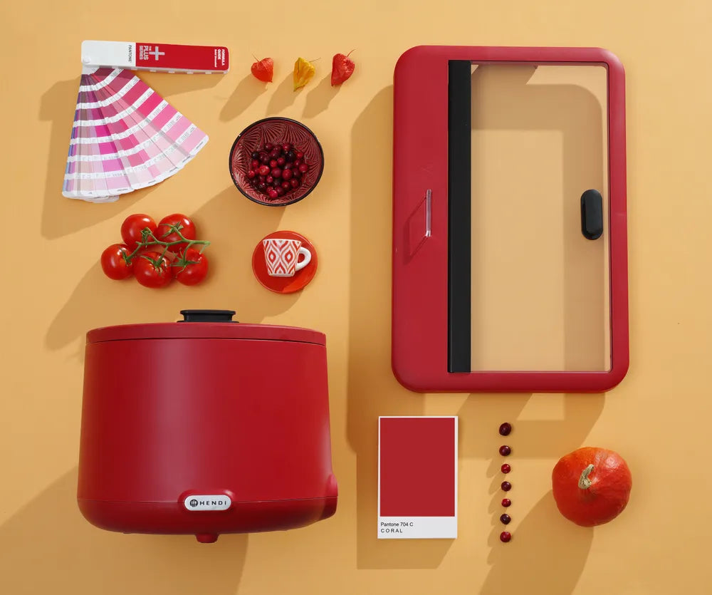 Suppenkessel UNIQ, HENDI, designed by Robert Bronwasser, 8L, Rot, 220-240V/500W, ⌀365x(H)325mm