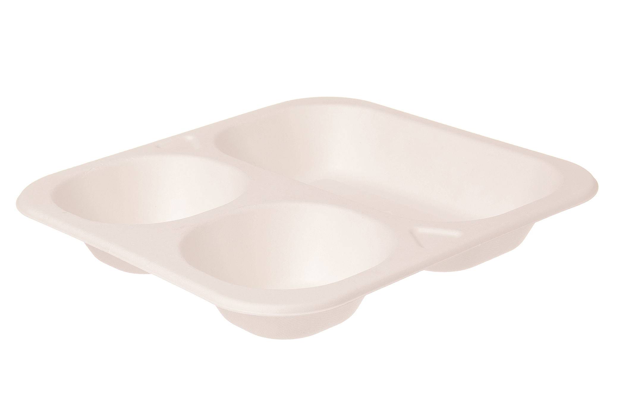 Siegelschale 603BG 3-geteilt Bagasse 265x245x42mm - 200 Stück