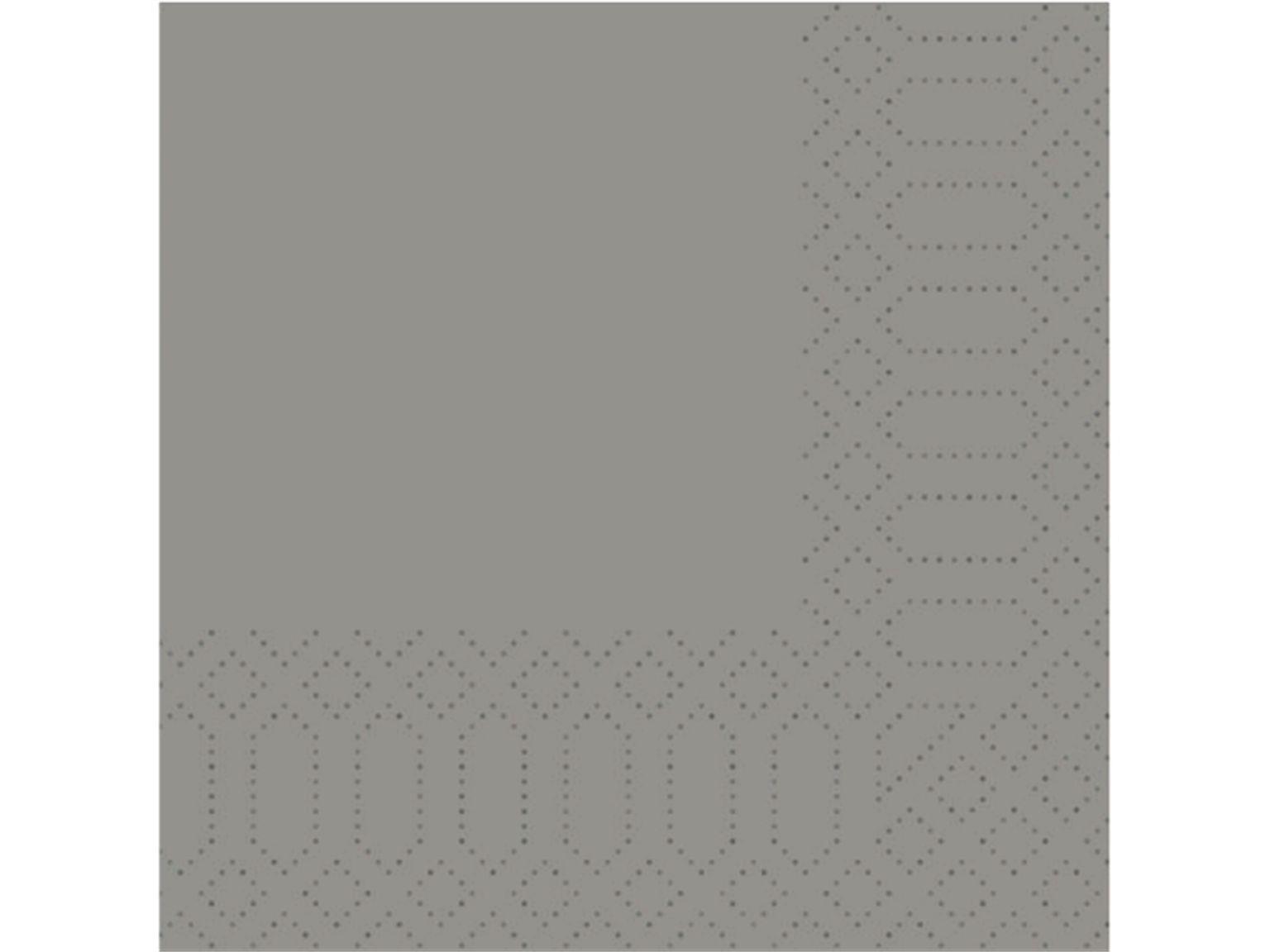 Serviette 33x33cm 3-lagig 1/4 Falz Grau - 1000 Stück
