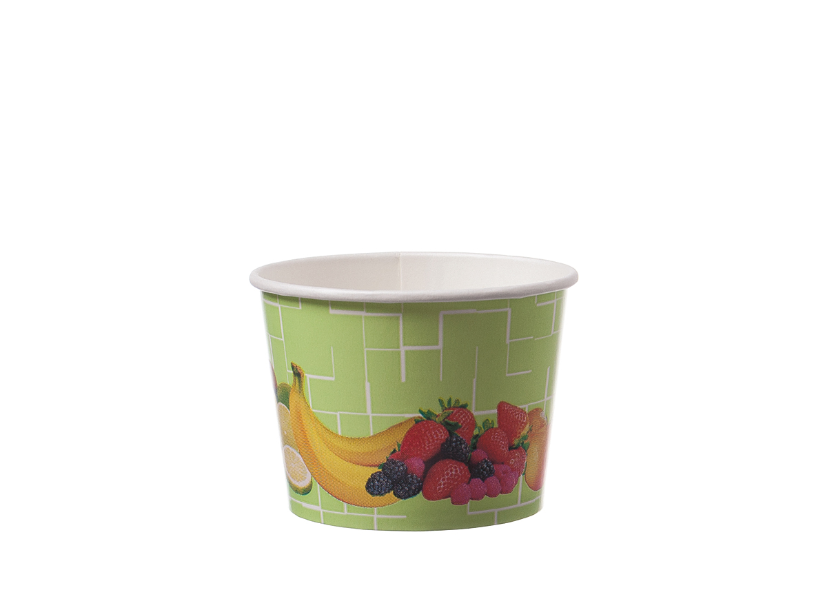 Eisbecher Pappe Motiv Früchte 140ml - 2000 Stück