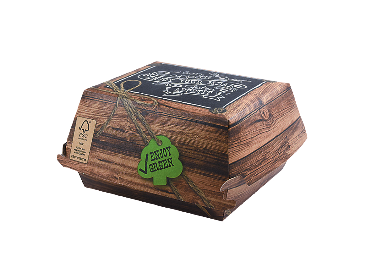 Shopbild Burgerbox Hamburger Box ENJOY GREEN 115x105x75mm - 400 Stück