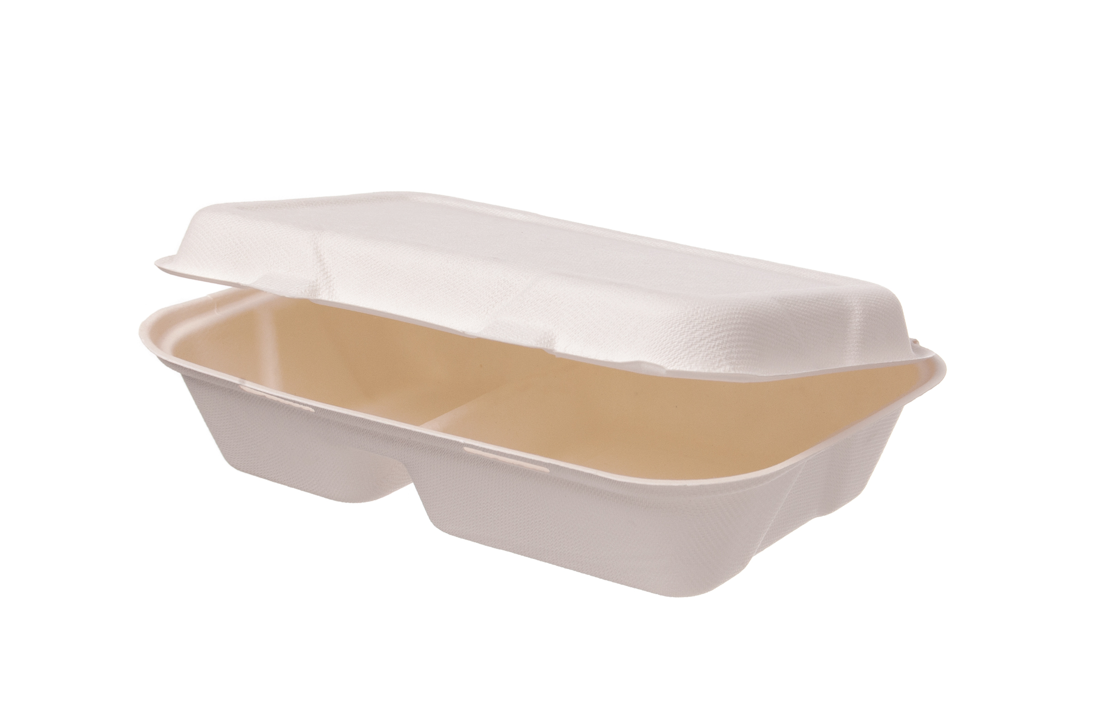 Shopbild Lunchbox Menübox 2-geteilt Bagasse 240x160x65mm - 250 Stück